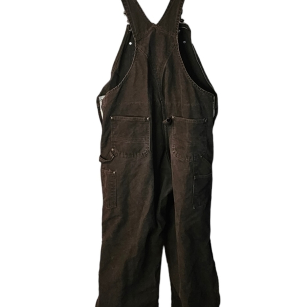 Carhartt Bibs‎ Overalls Quilt Insulated Duck Sandstone Men 42x32 R27- NOTE - Picture 7 of 16